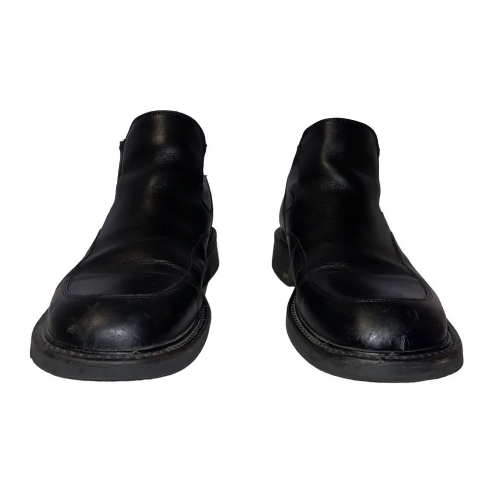 Kenneth Cole New York Black Leather Chukka Boots Mens 9 Made Italy Slip On